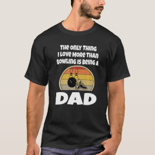 Funny Bowling Vater Bowler Father Retro Sunset Bal T-Shirt