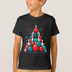 Funny Bowling Weihnachtsbaum für Männer Frauen Bow T-Shirt