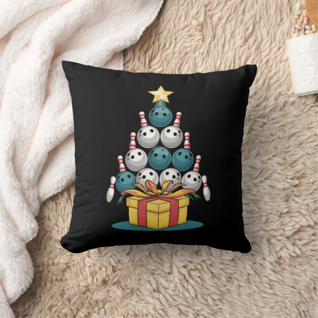 Funny Bowling Weihnachtsbaum Lichter Weihnachtsges Kissen (Decke)