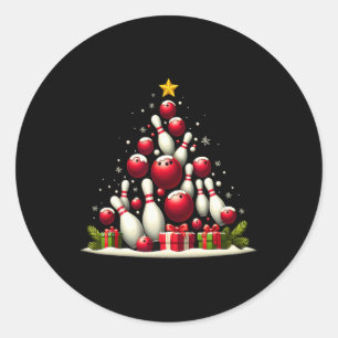 Funny Bowling Weihnachtsbäume Weihnachten Weihnach Runder Aufkleber