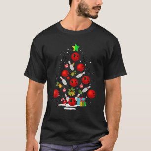 Funny Bowling Weihnachtsbaumleuchten Weihnachtsges T-Shirt