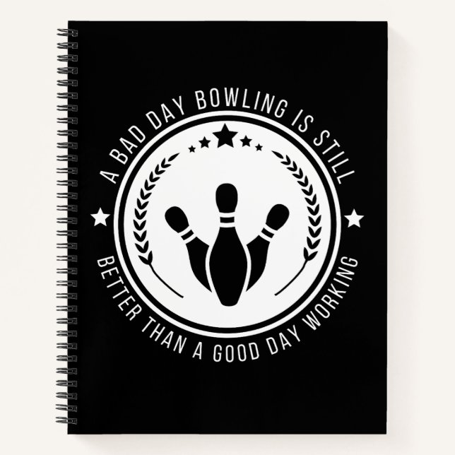Funny Bowling Work Zitat Notizbuch (Vorderseite)