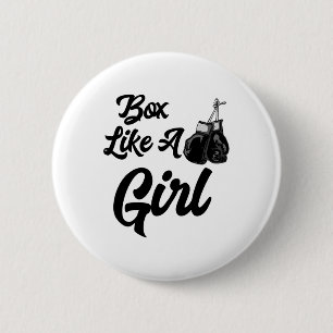 Funny Box like a Girl T Shirt T Shirt Boxhandschuh Button