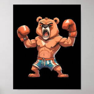 Funny Boxer Bären Boxing Spieler Turnier Geschenk Poster