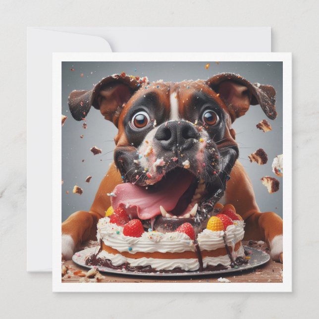 Funny Boxer card, Boxer Birthday Einladung (Vorderseite)