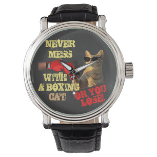 Funny Boxer Cat   Niedliche Cat Lovers Keepake Armbanduhr