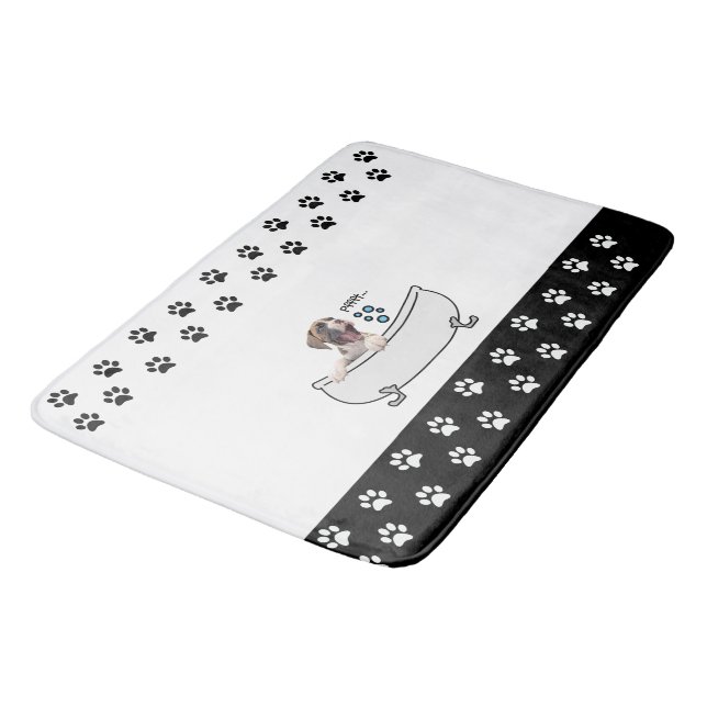 Funny Boxer Dog Badematte (Schrägansicht)