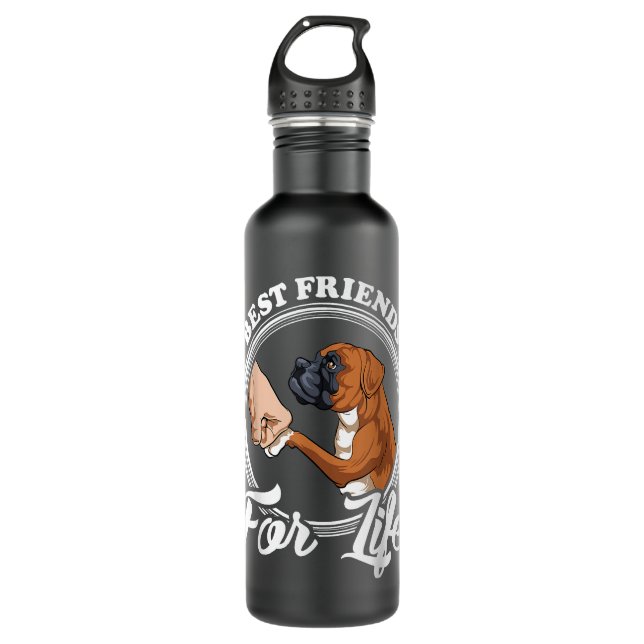 Funny Boxer Dog Boxer Dog Lover Edelstahlflasche (Vorderseite)