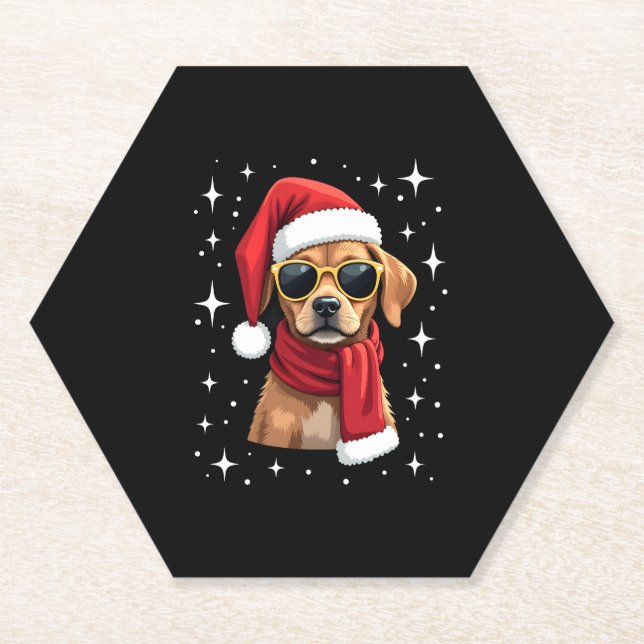 Funny Boxer Dog Christmas Lights Xmas Outfit Pajam Untersetzer (Vorderseite)