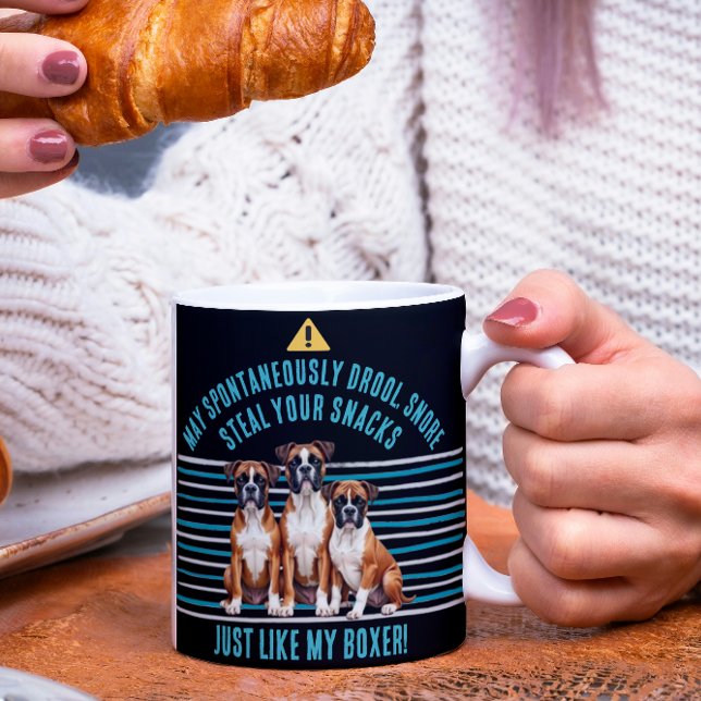 Funny Boxer Dog Drool Warnung Kaffeetasse (Von Creator hochgeladen)