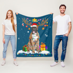 Funny Boxer Dog Weihnachtsfest T-Shirt ReindeWeihn Fleecedecke
