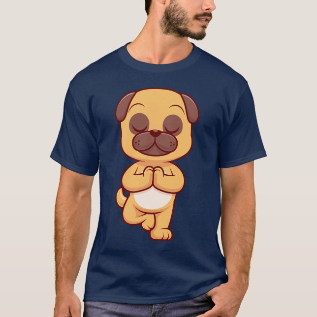 Funny Boxer Dog Yoga Pose Pet Humor Yoga LoverGift T-Shirt (Vorderseite)