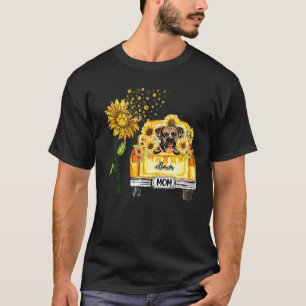 Funny Boxer Mama Sonnenblume Dog Paw T-Shirt
