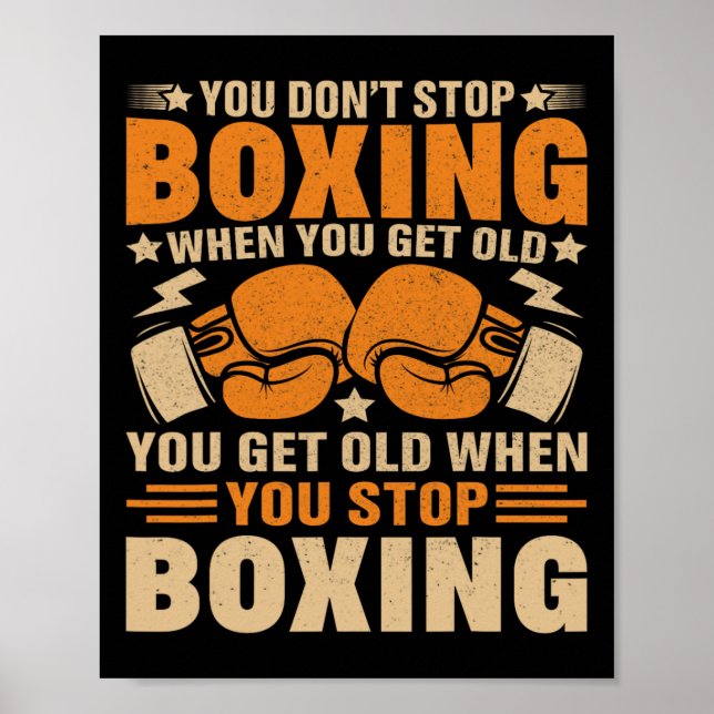 Funny Boxer Player Old School Boxing Youth Trainer Poster (Vorne)