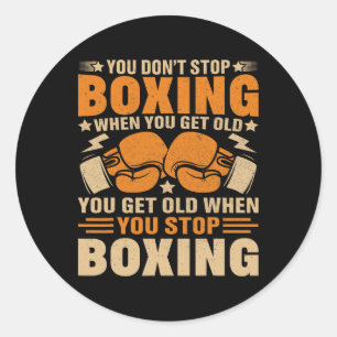 Funny Boxer Player Old School Boxing Youth Trainer Runder Aufkleber
