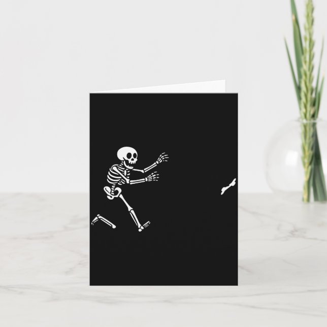 Funny Boxer Running Skeleton Halloween  Karte (Vorderseite)