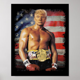 Funny Boxer Trump Trump Rocky Meme Poster