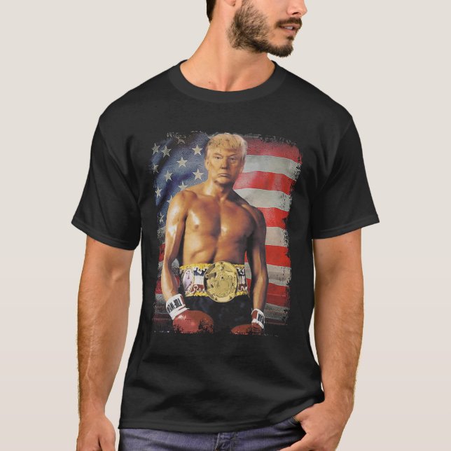 Funny Boxer Trump Trump Rocky Meme T-Shirt (Vorderseite)