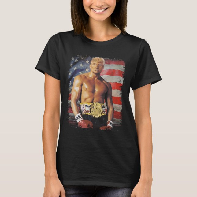 Funny Boxer Trump Trump Rocky Meme T-Shirt (Vorderseite)
