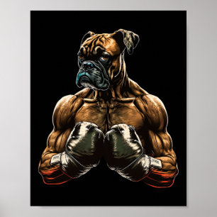 Funny Boxing Boxer Dog Geschenke für Männer Jungen Poster