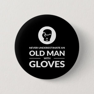 Funny Boxing Boxer Old Man T Shirt Geschenk Button