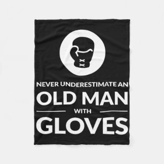 Funny Boxing Boxer Old Man T Shirt Geschenk Fleecedecke