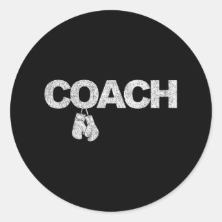 Funny Boxing Coach Boxtrainer Retro 1 Runder Aufkleber