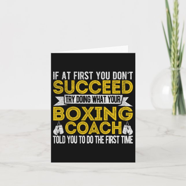 Funny Boxing Coach Boxtrainer Retro Karte (Vorderseite)