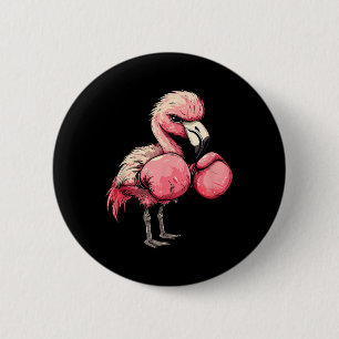 Funny Boxing Flamingo mit rosa Handschuhen Kinder Button