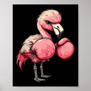 Funny Boxing Flamingo mit rosa Handschuhen Kinder Poster