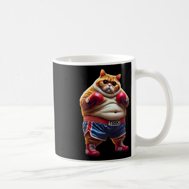 Funny Boxing Gym Trainingskatze mit Boxhandschuhen Kaffeetasse (Rechts)