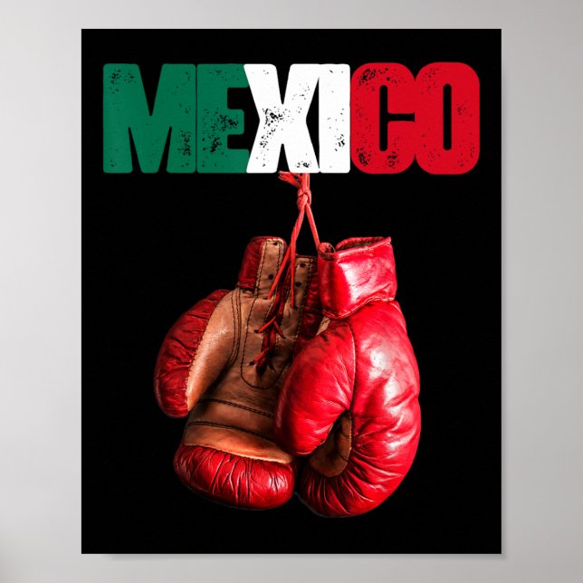 Funny Boxing - I Liebe Boxing Mexiko Poster (Vorne)