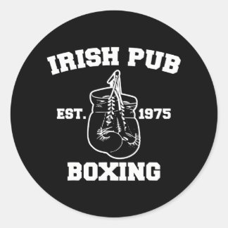 Funny Boxing Irish Pub Sport Happy Saint Patricks Runder Aufkleber