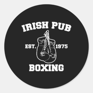 Funny Boxing Irish Pub Sport Happy Saint Patricks Runder Aufkleber