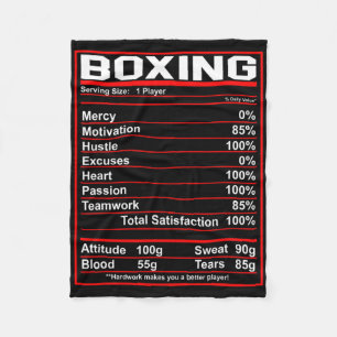 Funny Boxing Nutrition Facts Boxer Fleecedecke