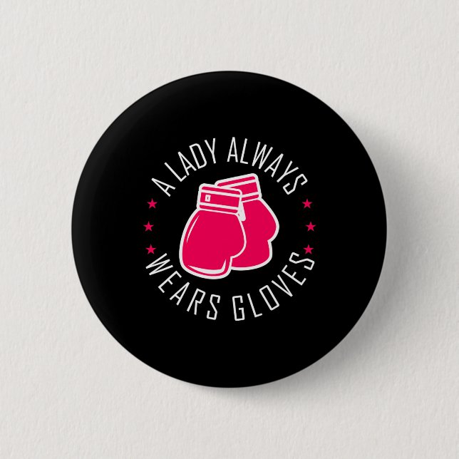 Funny Boxing Pink Gloves T Shirt Women Boxer Button (Vorderseite)