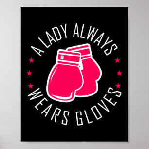 Funny Boxing Pink Gloves T Shirt Women Boxer Poster