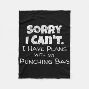 Funny Boxing Quote Design - Punching Bag Boxer Mem Fleecedecke