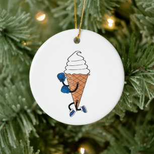 Funny Boxing Sportaktivitäten Ice Cone Cartoon Keramik Ornament