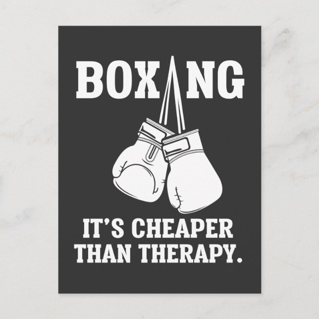 Funny Boxing Therapy Sarcastic Boxer Martial Arts Postkarte (Vorderseite)