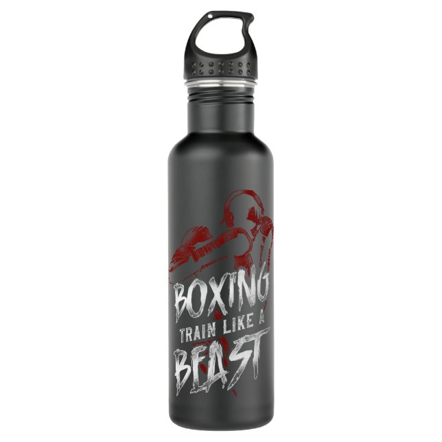 Funny Boxing Vintag Boxing Train Edelstahlflasche (Vorderseite)