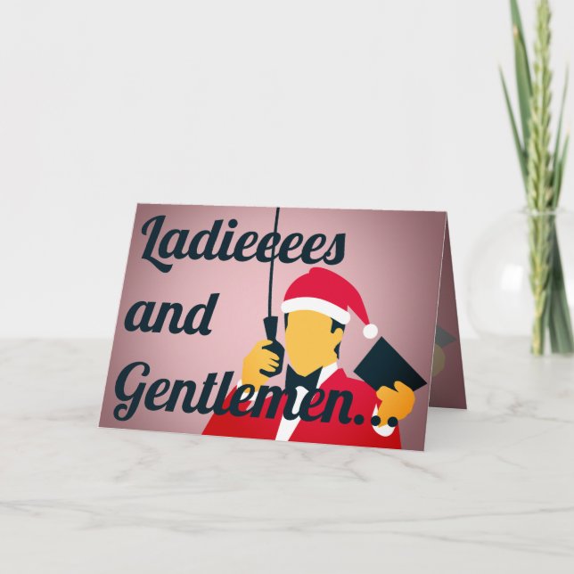 Funny Boxring Ansager Feiertagskarte (Vorderseite)