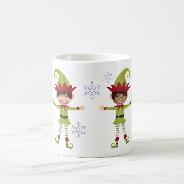 Funny Boy Elves Custom Kids Fotos Frohe Weihnachte Kaffeetasse (Mittel)