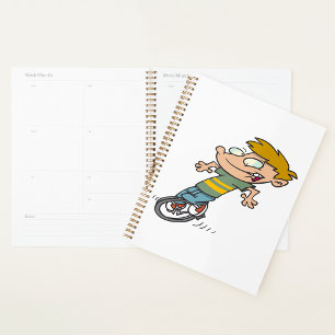 Funny Boy Riding Einrad Planer