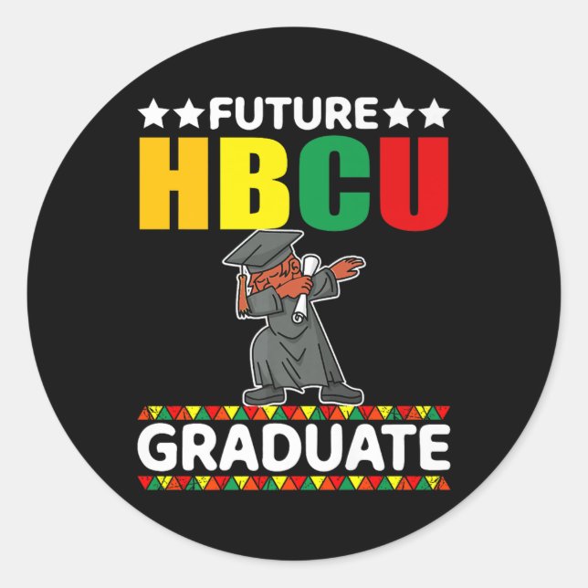 Funny Boy Uni-Abschluß Kid Future Hbcu Gradu Runder Aufkleber (Vorderseite)