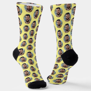 Funny Boyfriend Foto für Girlfriend Yellow Socken