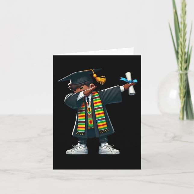 Funny Boys Abschluss Graduate Dabbing Black Histoi Karte (Vorderseite)