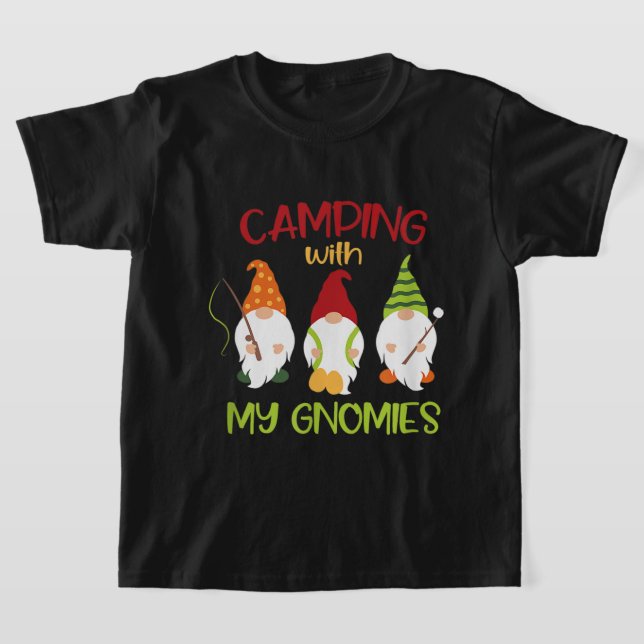 Funny boys Camping gnome Wortart T-Shirt (Ablage )
