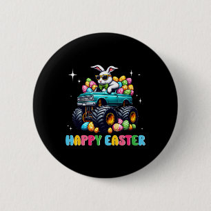 Funny Boys Happy Ostermonster Truck Ostereier Button