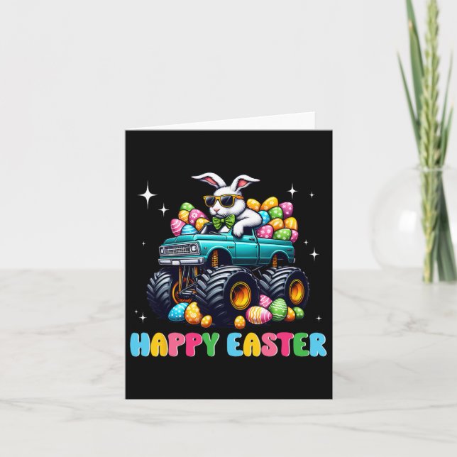 Funny Boys Happy Ostermonster Truck Ostereier Karte (Vorderseite)